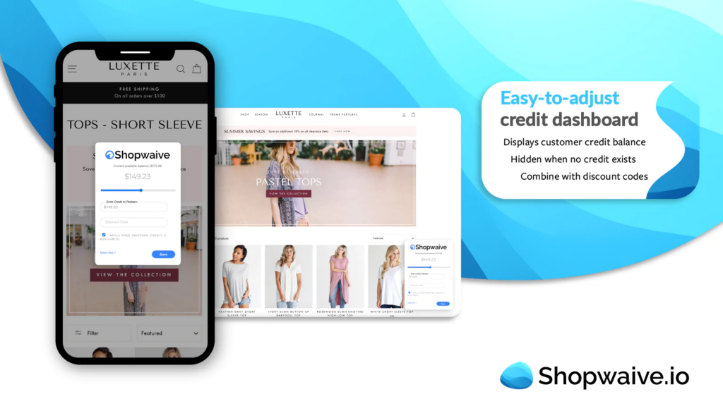 shopwaive store credit app shopify
