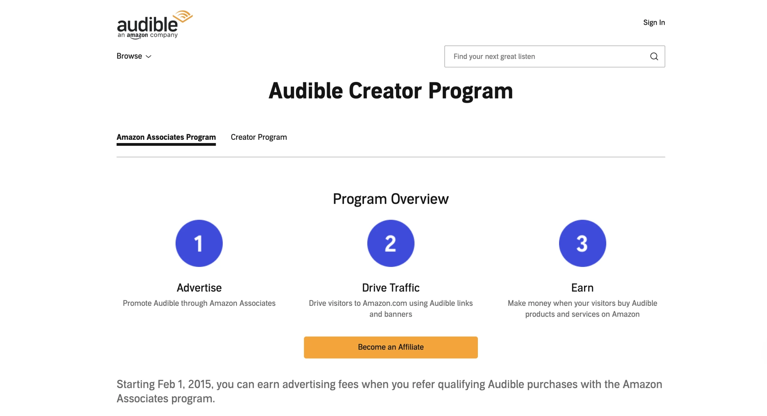 audible affiliate program