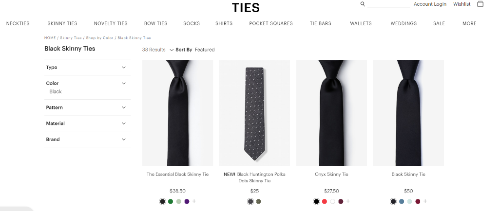 A screenshot of Ties.com’s website