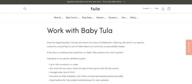Baby Tula is top 6 Affiliate Programs for Mom Bloggers