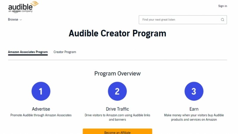 Audible Affiliate Programs for Podcasters