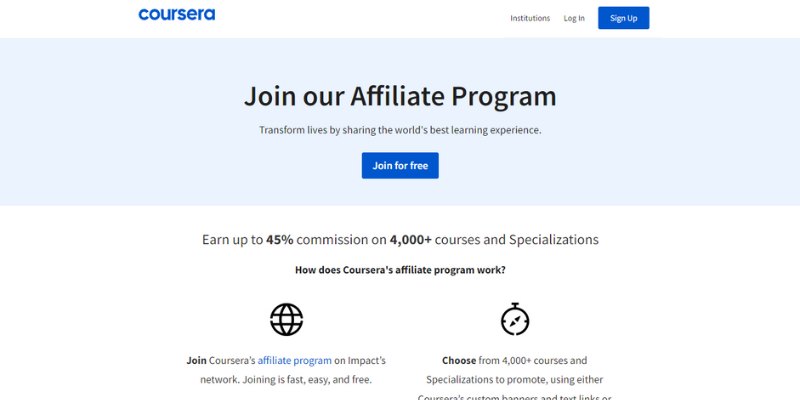 Coursera Affiliate programs