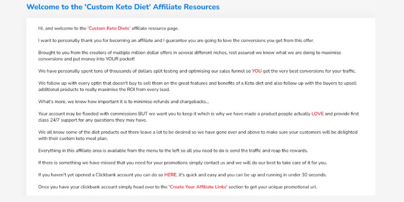 Custom keto diet Affiliate programs
