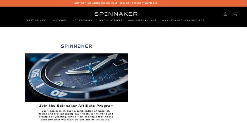 #7 Best luxury watches affiliate programs is Spinnaker