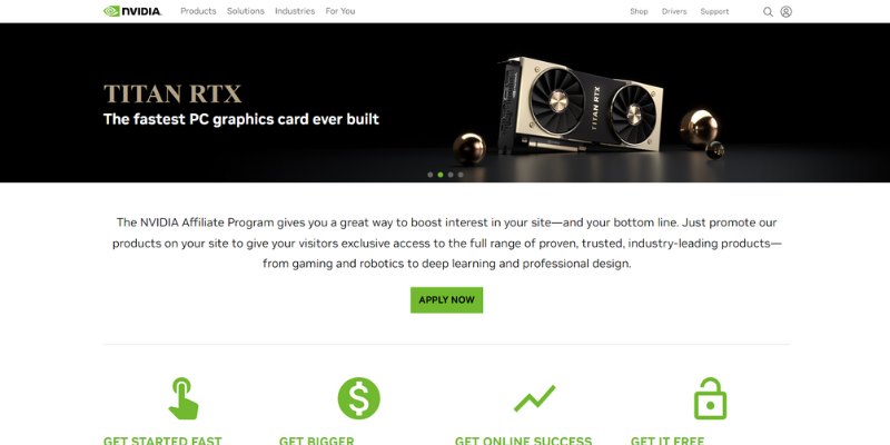 #3 Affiliate Programs for Streamers is NVIDIA