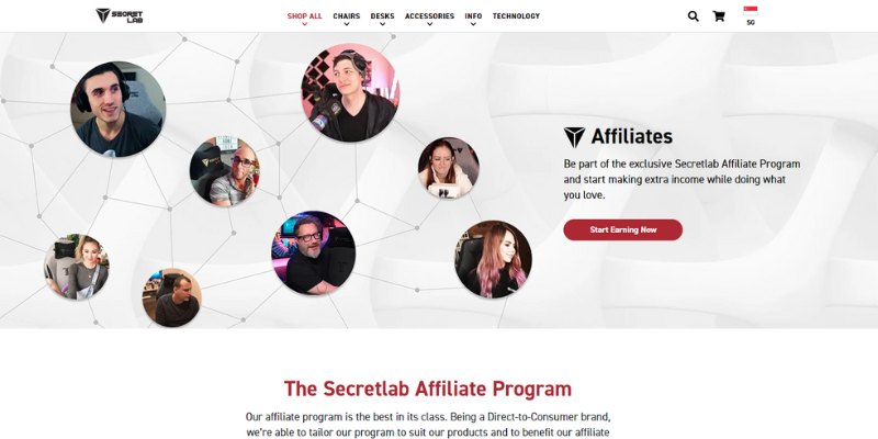 #6 Affiliate Programs for Streamers is Secretlab