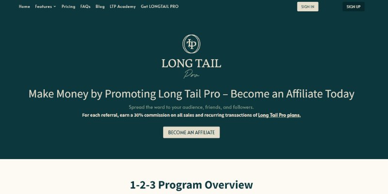#9 seo affiliate programs is Long Tail Pro