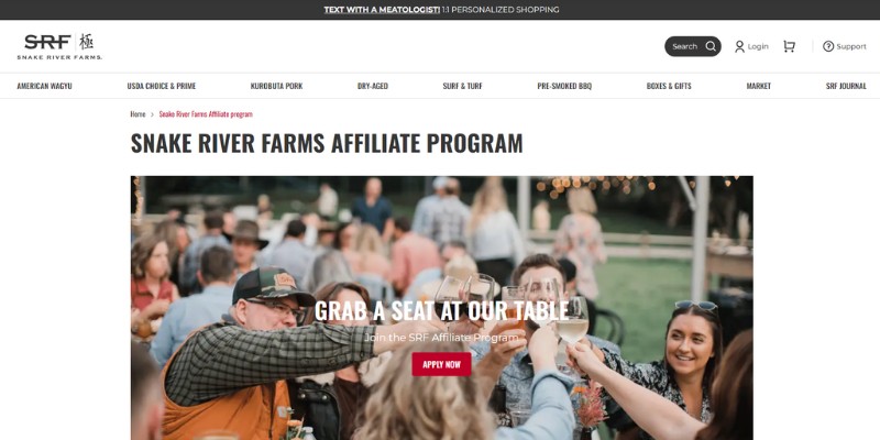 snake river farms affiliate program