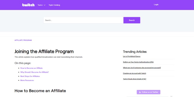 #1 Affiliate Programs for Streamers is Twitch