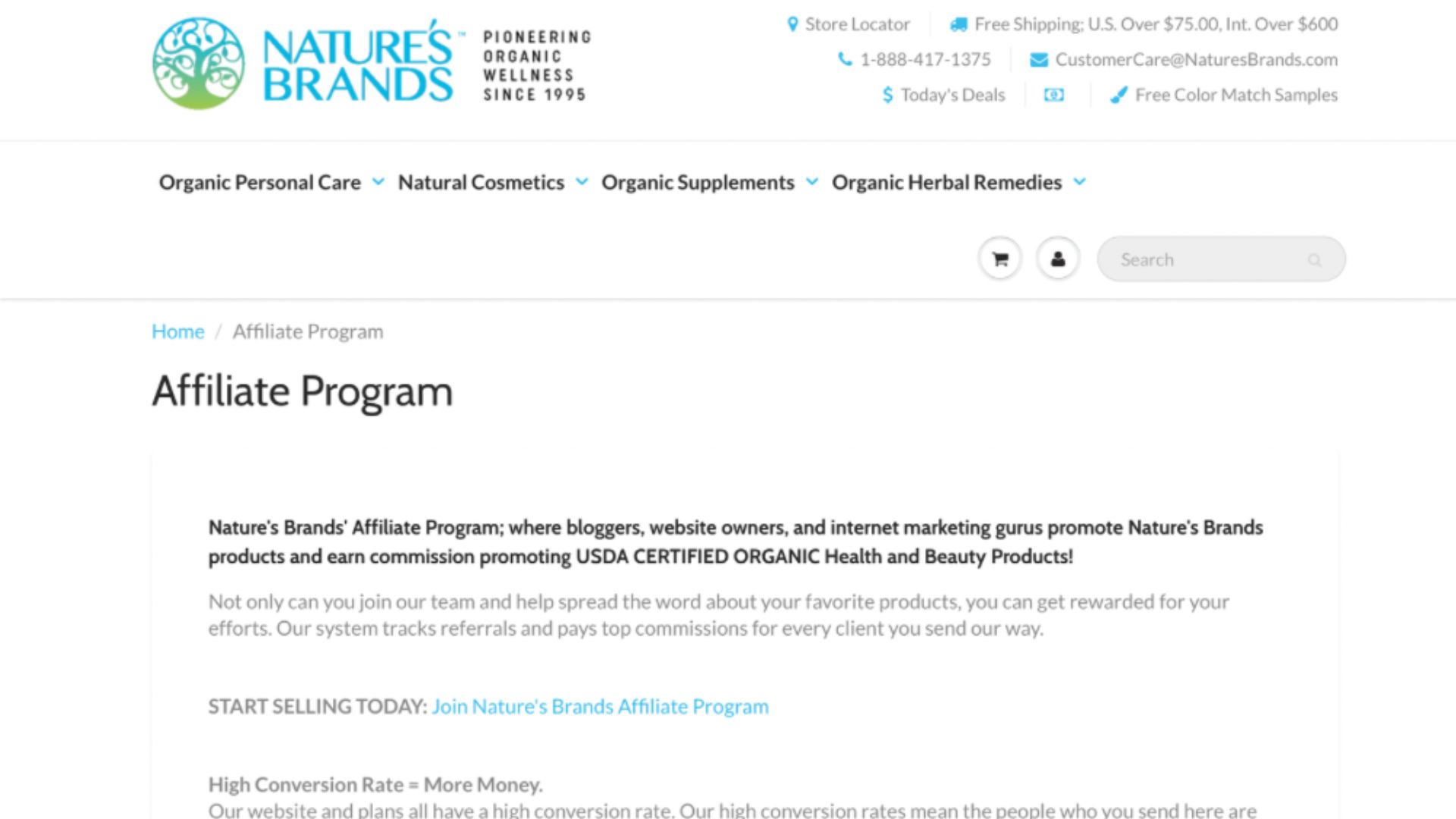 organic products affiliate programs 10