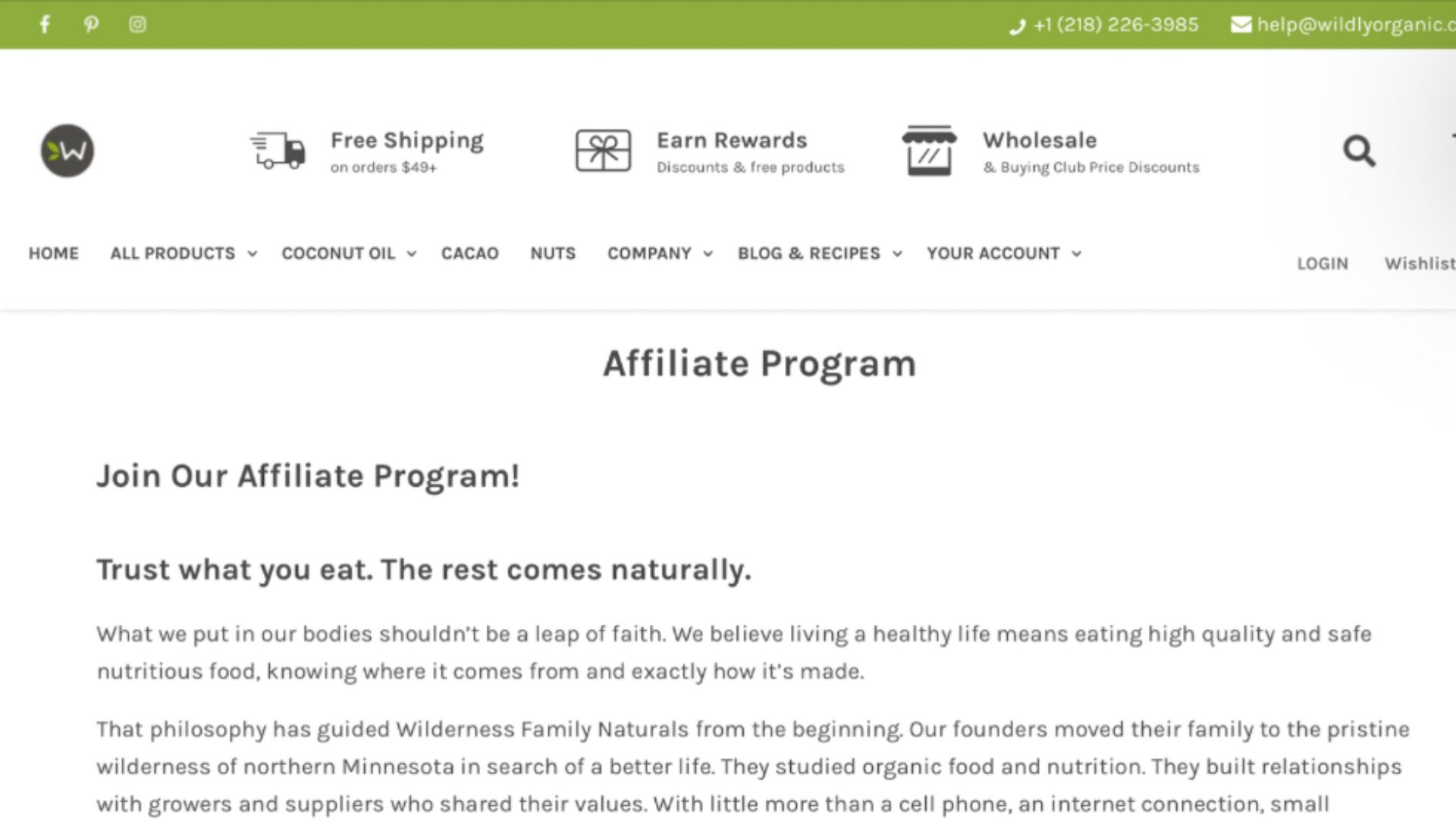 organic products affiliate programs 2