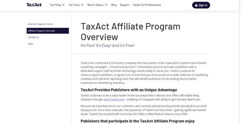 Tax Preparation Affiliate Programs 3
