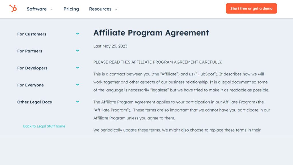 affiliate program agreement template 1